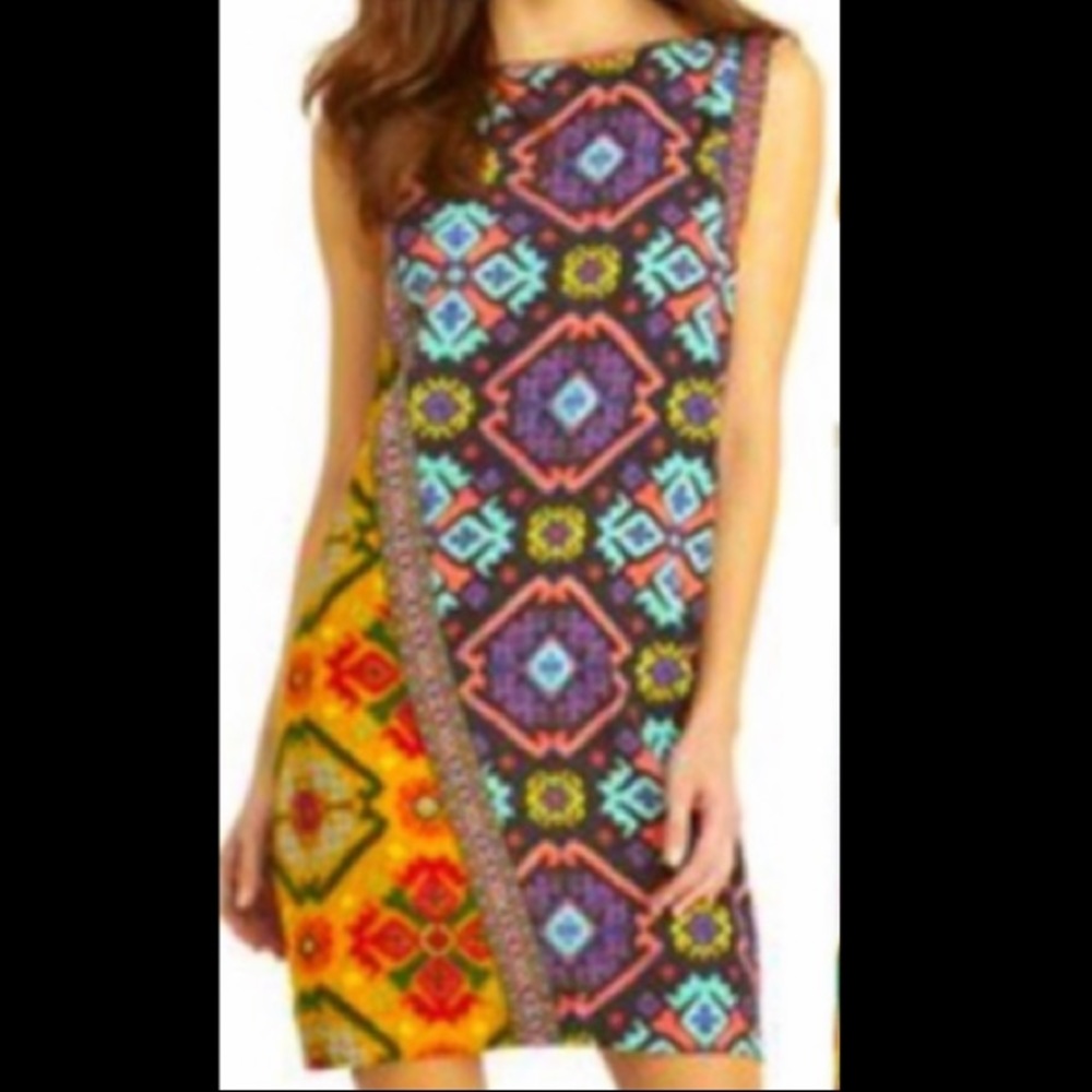 Rachel Roy Multi Color Embroidered Shift Dress